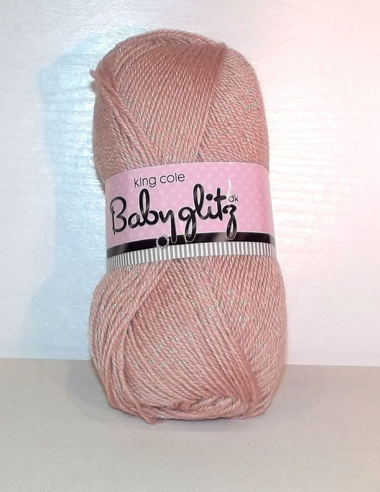 King Cole Baby Glitz Yarn Knitting Crochet Crafts 100g Ball 3272 Marzipan D