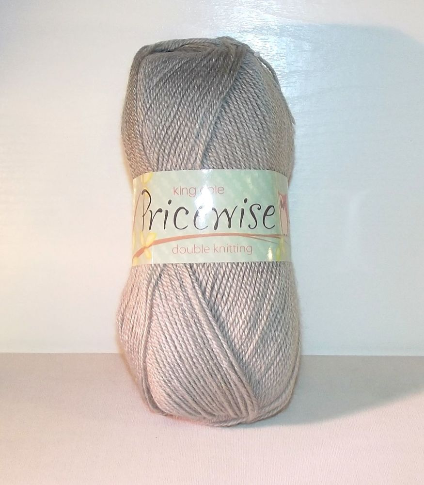 King Cole Pricewise Yarn Knitting Crochet Crafts 100g Ball 309 Pewter Dye N