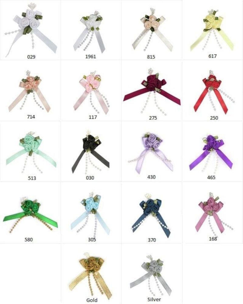 Triple Rose and Bead Bows