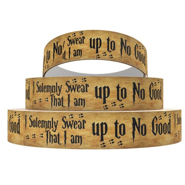 Harry Potter Grosgrain Ribbon 10/16/22/38mm Wide - I Solemnly Swear - Sold per Metre