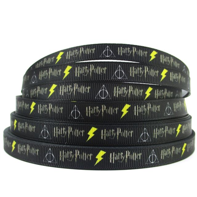 Harry Potter Grosgrain Ribbon 10/16/22/38mm Wide - Black - Sold per Metre