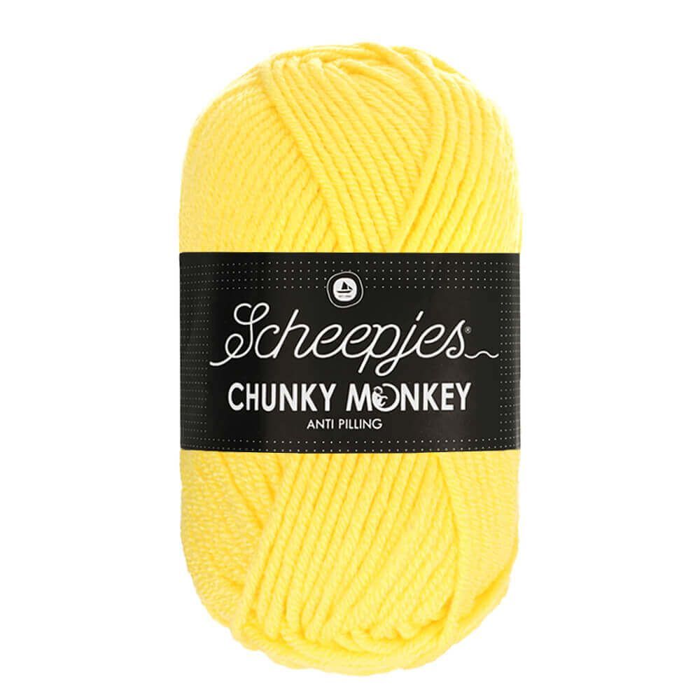 Scheepjes Chunky Monkey Aran Wool/Yarn 100g Ball Lemon 1263