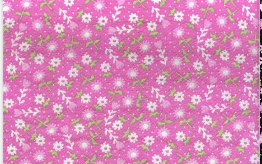 The Kids are Alright Fabric 112cm (44") Wide Sold as FQ or 1/2 metre Length Flowers Pink