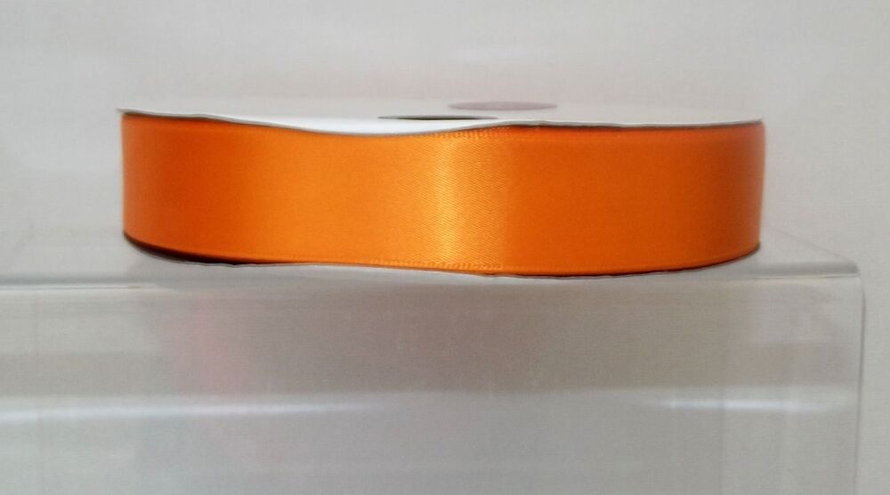 Single Sided Satin Ribbon 12/25/38/50mm Widths Sold per metre Tangerine