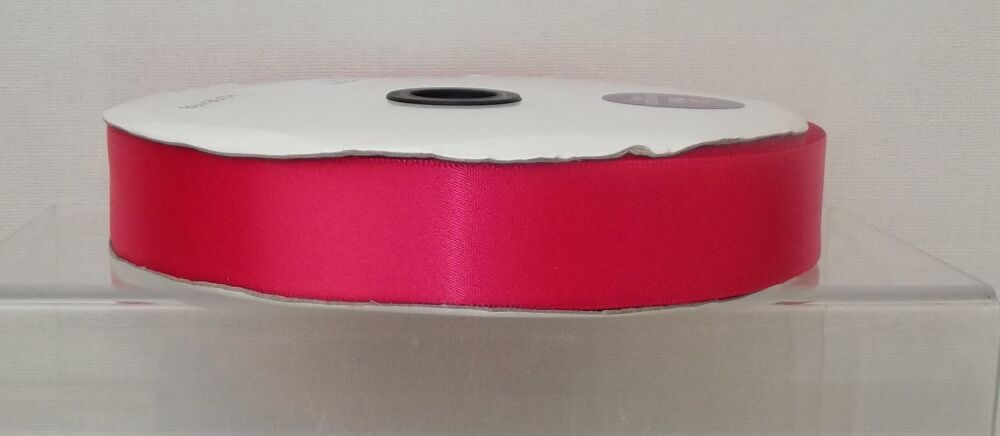 Single Sided Satin Ribbon 12/25/38/50mm Widths Sold per metre Fuchsia Pink