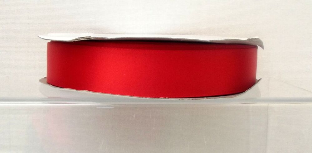 Single Sided Satin Ribbon 12/25/38/50mm Widths Sold per metre Red