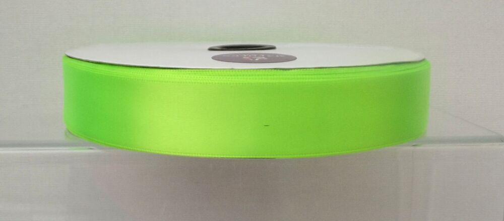 Single Sided Satin Ribbon 12/25/38/50mm Widths Sold per metre Lime Green