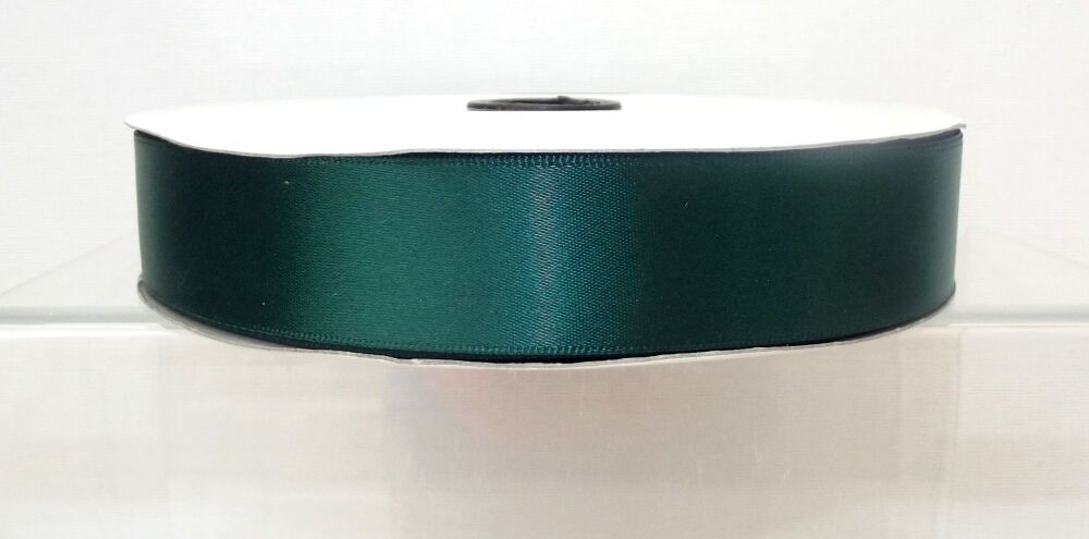 Single Sided Satin Ribbon 12/25/38/50mm Widths Sold per metre Bottle Green