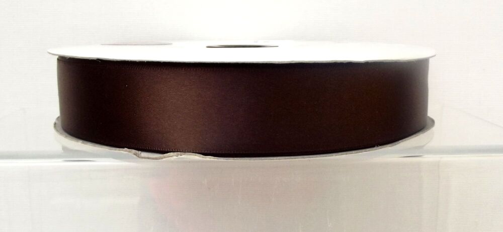 Single Sided Satin Ribbon 12/25/38/50mm Widths Sold per metre Chocolate