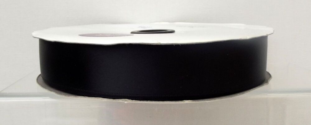 Single Sided Satin Ribbon 12/25/38/50mm Widths Sold per metre Black