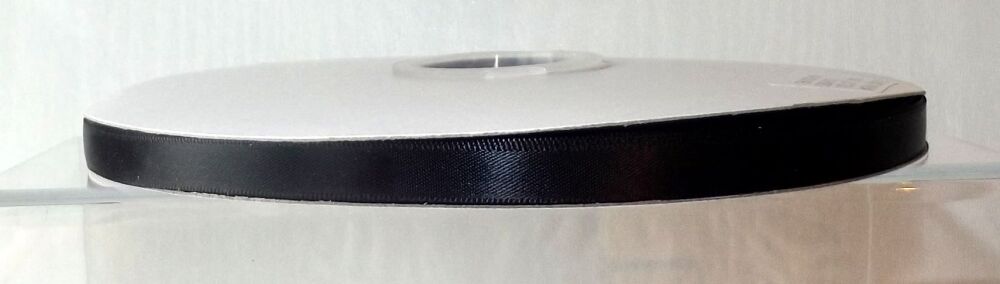 Double Sided Satin Ribbon 6/10/20mm Widths Sold per metre Black