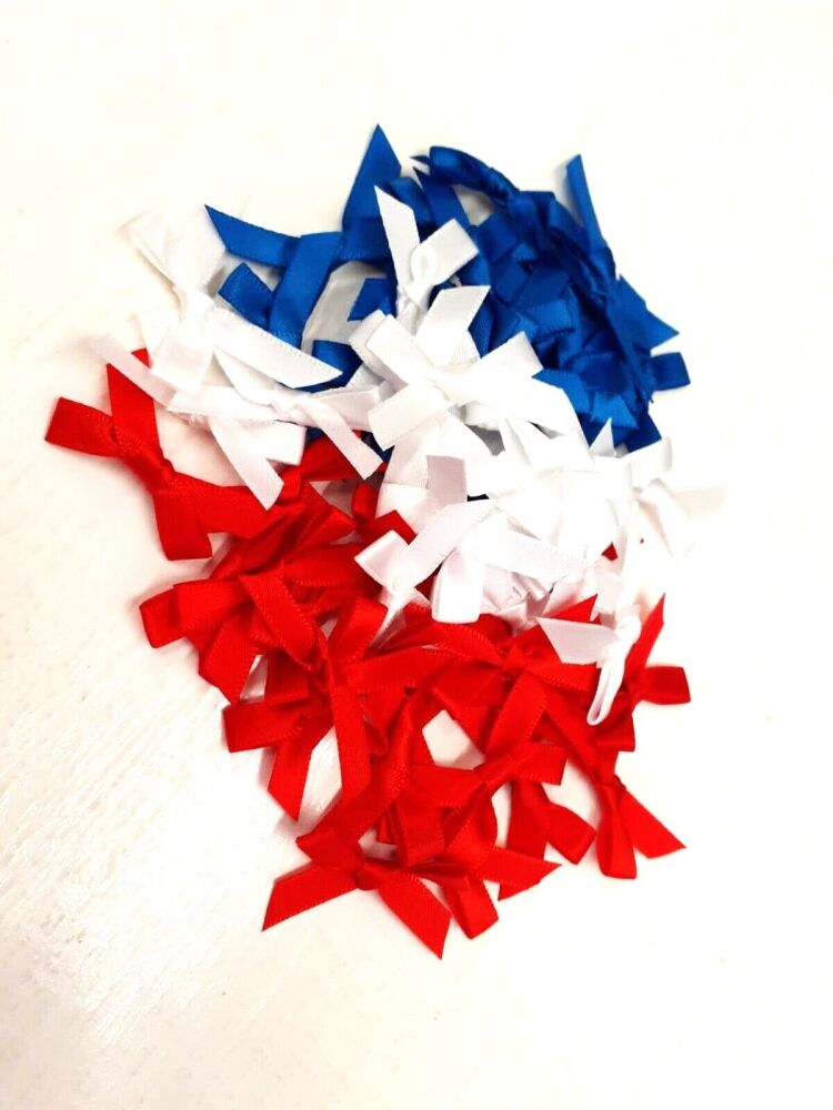 Satin Bows 7mm Plain Colour Packs of 20, 50 or 100 - National