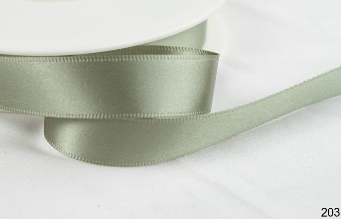 Double Sided Satin Ribbon 6/10/20mm Widths Sold per metre Sage Green