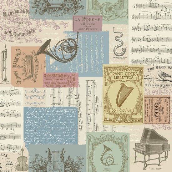 Symphony Fabric 112cm (44") Wide Sold as FQ, 1/2m or 1m 81310- 101 Montage Cream