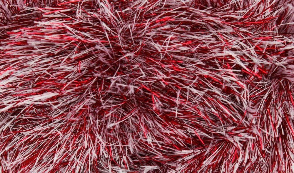 King Cole Tinsel Yarn Knitting Crochet Crafts 100g Ball - Red Snow #3303