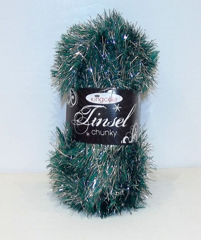 King Cole Tinsel Yarn Knitting Crochet Crafts 100g Ball - Fir #1780