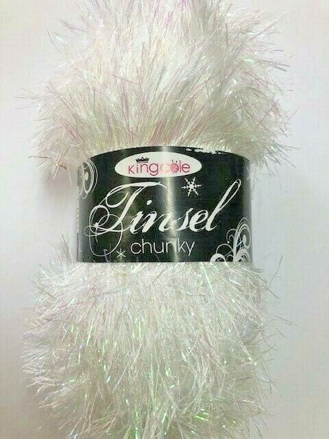 King Cole Tinsel Yarn Knitting Crochet Crafts 100g Ball - Icicle #3424