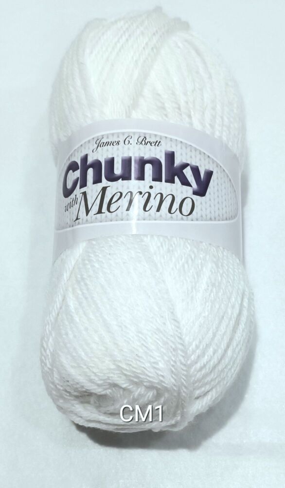 REDUCED TO CLEAR 5 PACK James C Brett Chunky Yarn with Merino Cream CM01