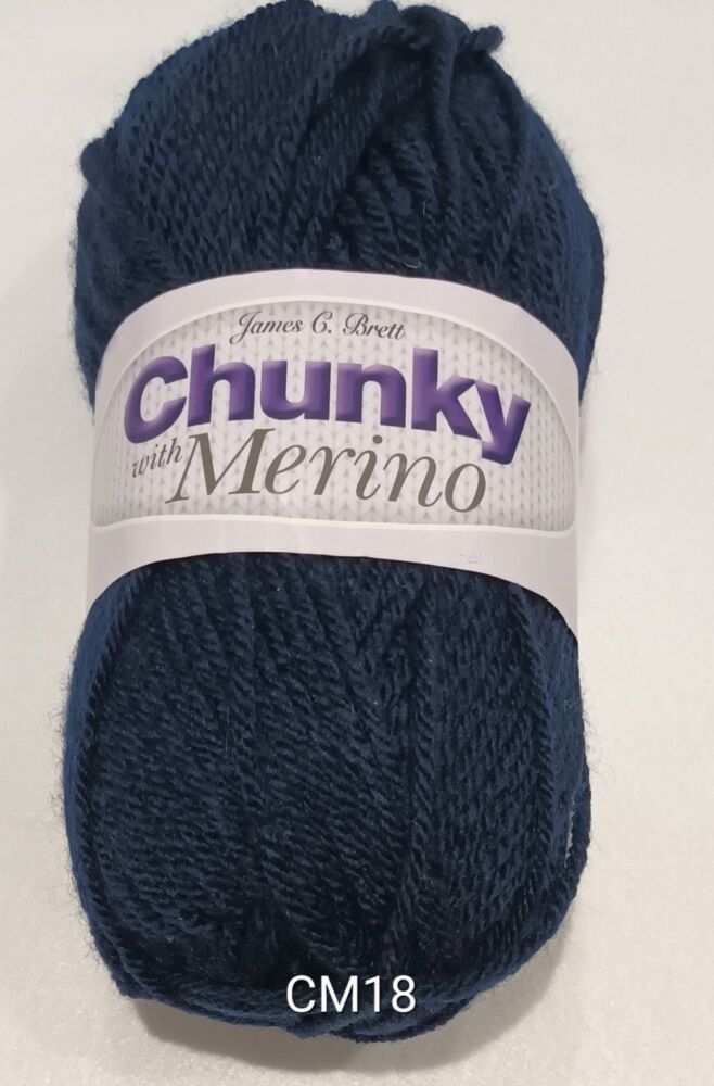 REDUCED TO CLEAR 5 PACK James C Brett Chunky Yarn with Merino Navy CM18