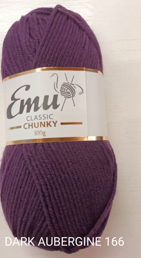 Emu Chunky Yarn 100g Dark Aubergine 166 Knitting & Crochet