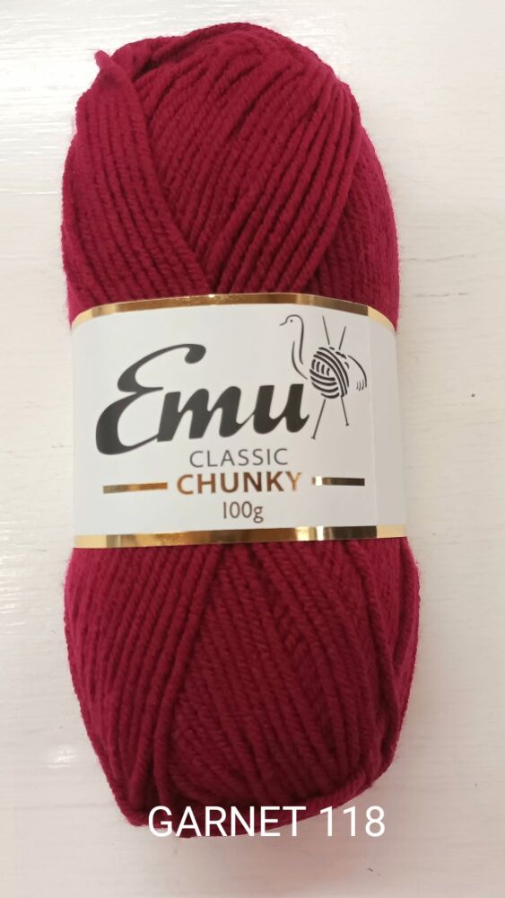 Emu Chunky Yarn 100g Garnet 118 Knitting & Crochet