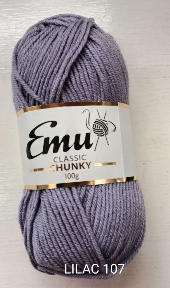 Emu Chunky Yarn 100g Lilac 107 Knitting & Crochet