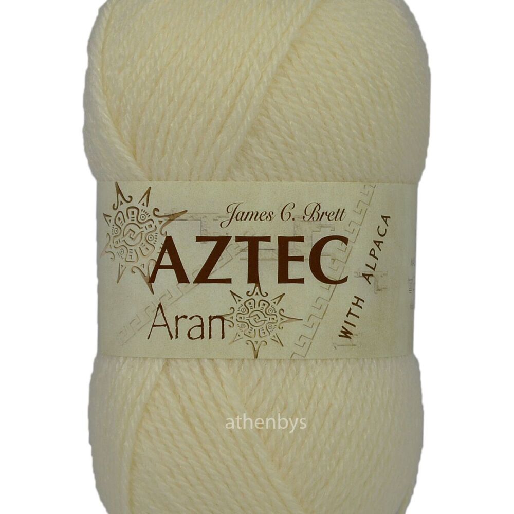 James C Brett Aztec Aran Knitting Crochet Yarn 100g Cream AL02