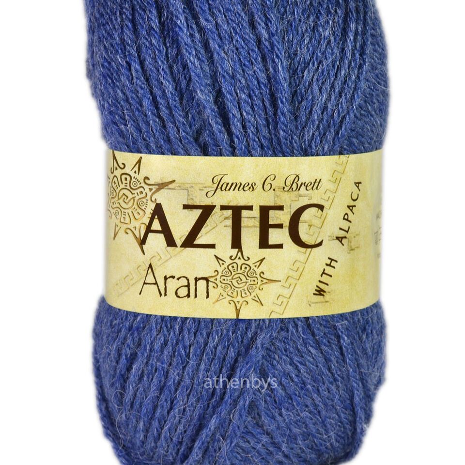 James C Brett Aztec Aran Knitting Crochet Yarn 100g Ball AL16 Denim Blue Dye No 81