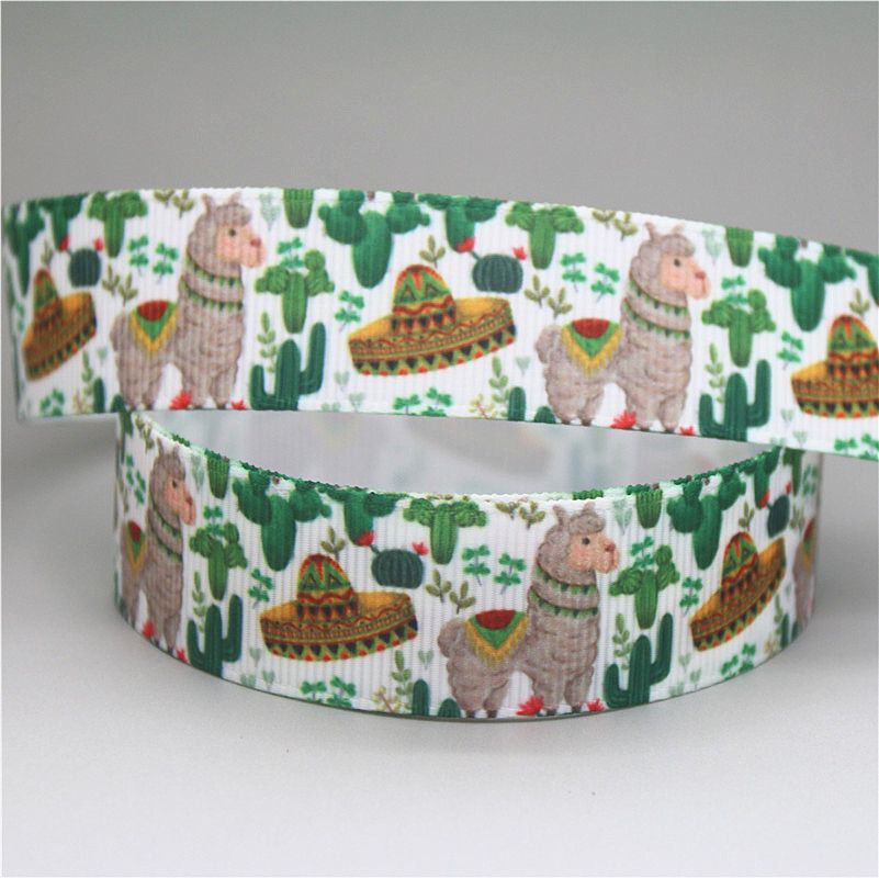 Llama Grosgrain Ribbon 10/16/22/38mm Wide - Sold per Metre Mexican Hat