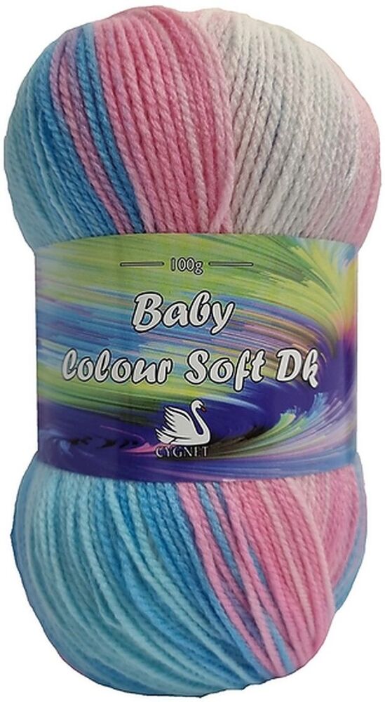 Cygnet Baby Colour Soft Double Knitting Yarn 100g Rose Burst 552