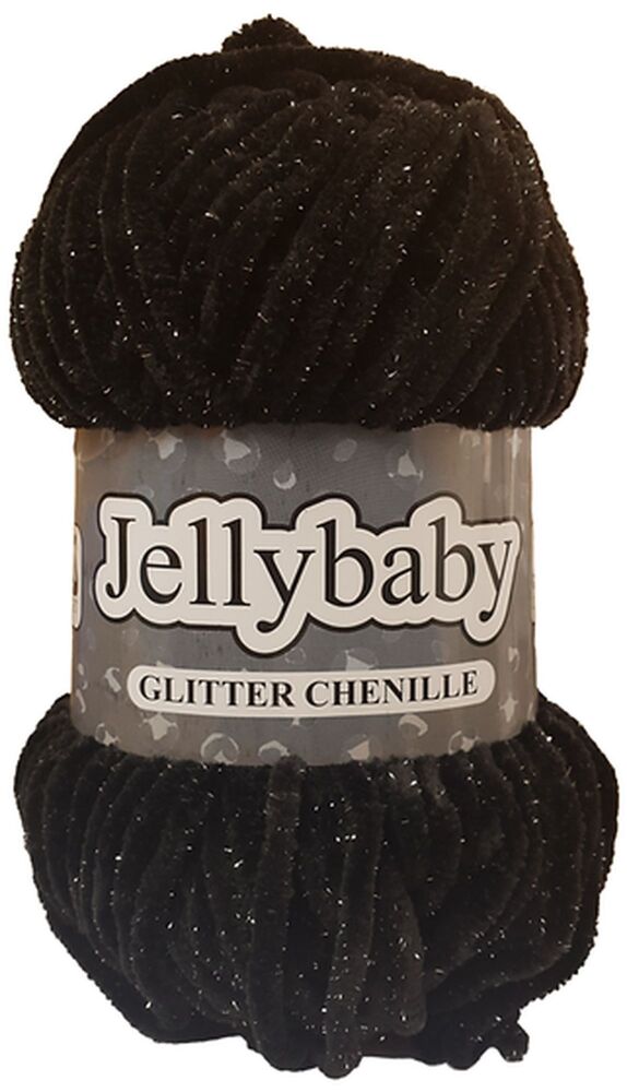 Jelly Baby Glitter Chenille Yarn 100g Ink Spot 018