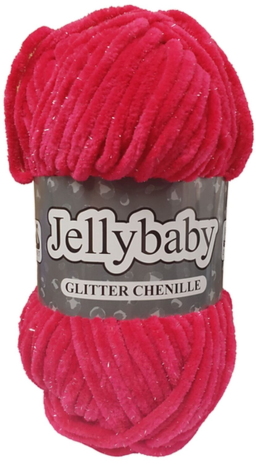 Jelly Baby Glitter Chenille Yarn 100g Party Pop 015