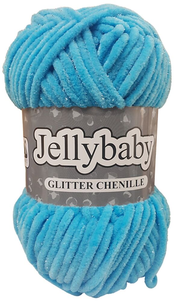 Jelly Baby Glitter Chenille Yarn 100g Topaz 019