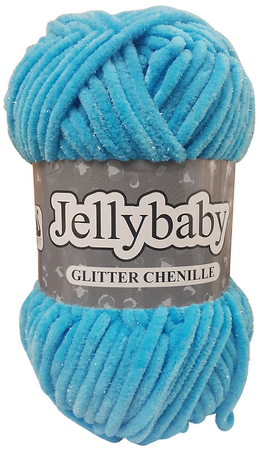 Jelly Baby Glitter Chenille Yarn 100g Topaz 019