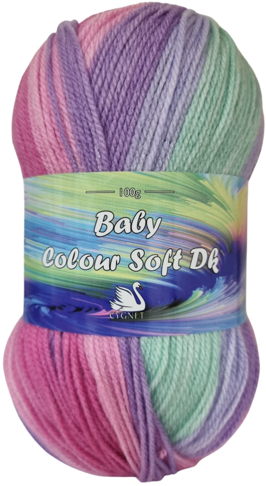 Colour Soft Baby Double Knitting Yarn 100g Pastel Sorbet 557 Crochet Crafts