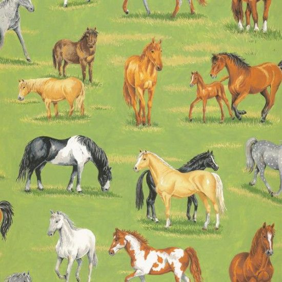 In the Country Horses Fabric 112cm (44