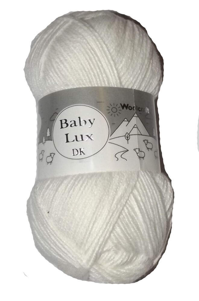 Baby Lux 100g Double Knitting Yarn Crochet Crafts White 70120