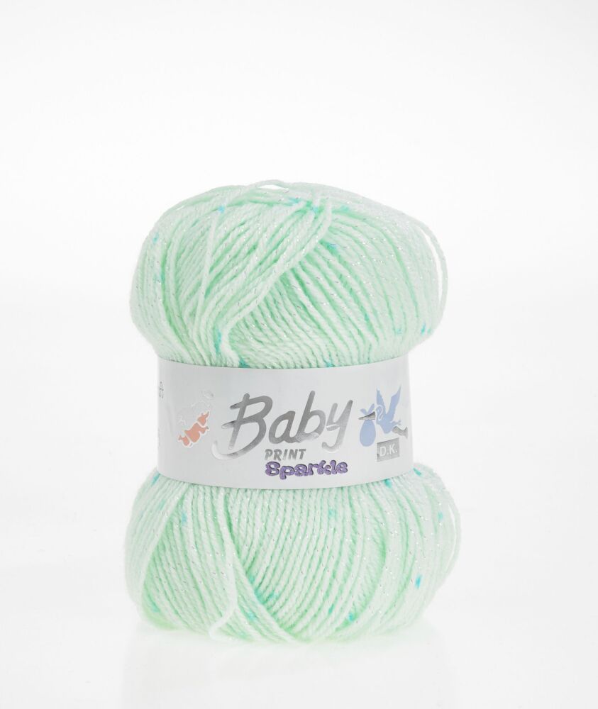 Baby Sparkle 100g Double Knitting Yarn Crochet Crafts Mint 5410