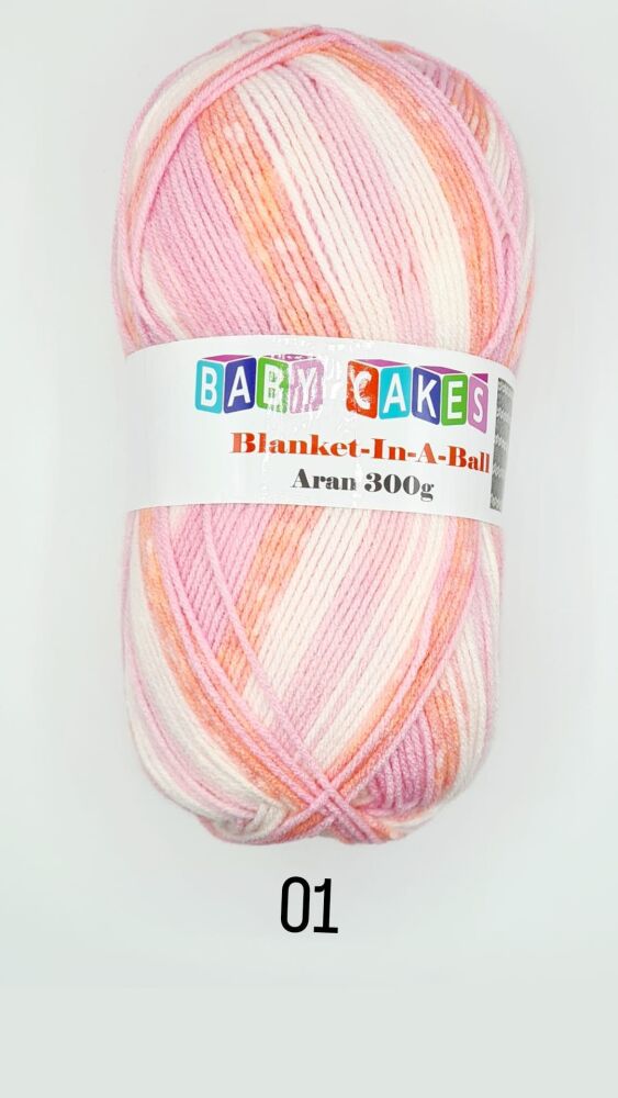 Baby Cakes Aran Blanket in a Ball 300g Candy 001