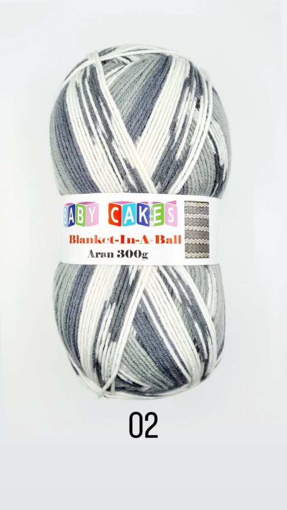 Baby Cakes Aran Blanket in a Ball 300g Grey 002