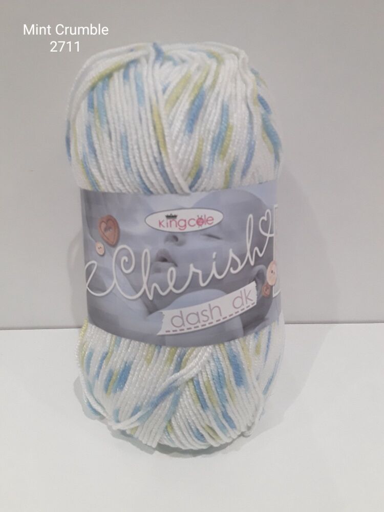 King Cole Cherish Dash Yarn 100g Mint Crumble 2711 Knitting Crochet