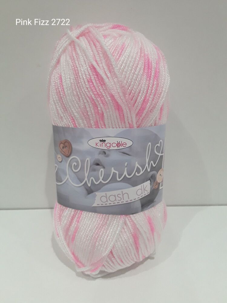 King Cole Cherish Dash Yarn 100g Pink Fizz 2722