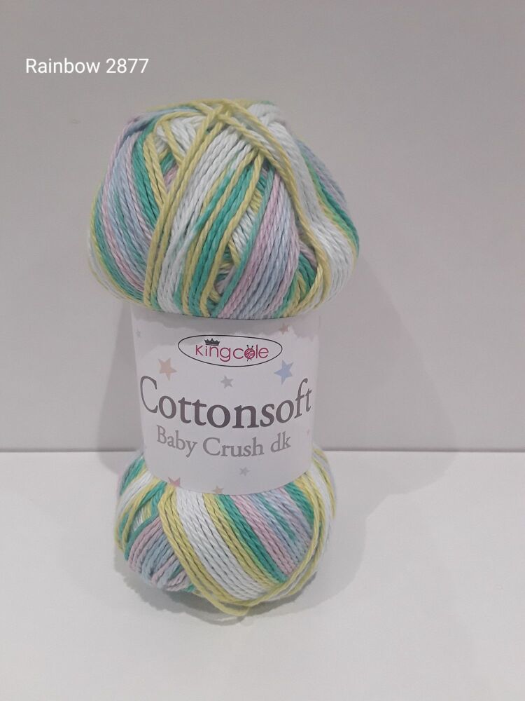 Cotton Soft Baby Crush 100g Double Knitting Yarn Crochet Crafts Rainbow