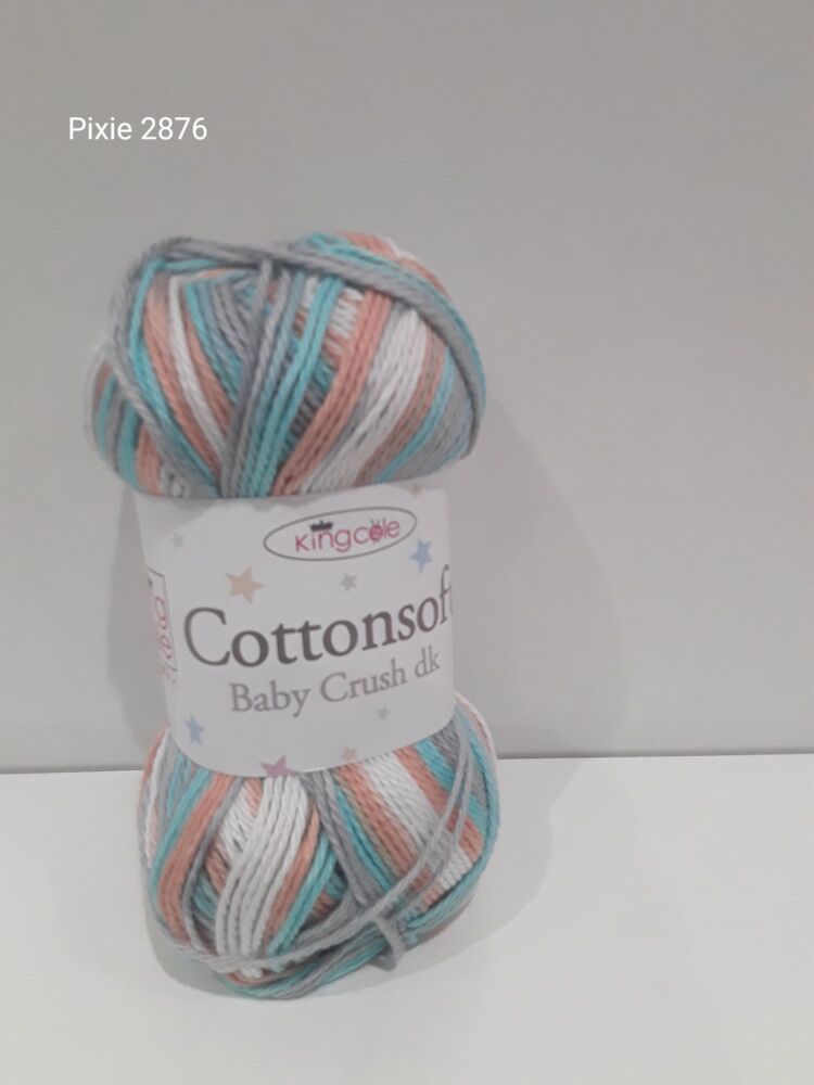 Cotton Soft Baby Crush Yarn 100g Double Knitting Crochet Crafts Pixie