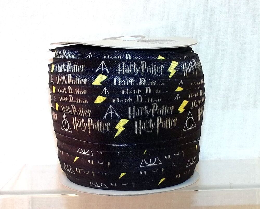 Elastic Ribbon Harry Potter 16mm Wide - Sold per metre Black