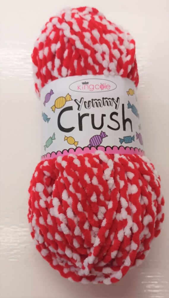 King Cole Yummy Crush 100g Super Chunky Knitting Crochet Crafts Candy Cane 4590