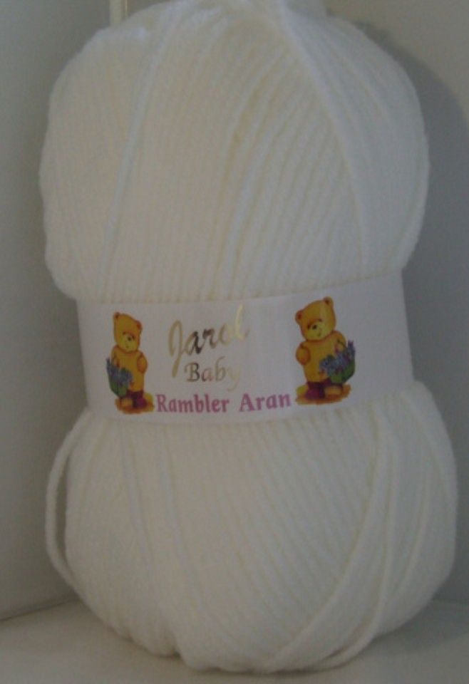 Jarol Rambler Baby Aran by Woolcraft 100g Knitting Crochet Crafts White 4300