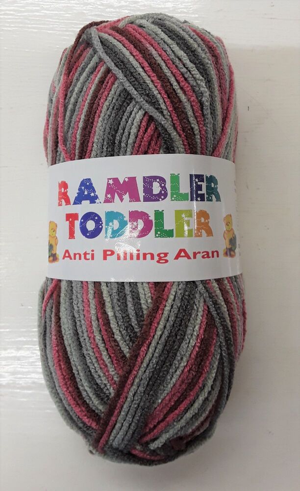 Jarol Rambler Toddler Aran by Woolcraft 100g Knitting Crochet Crafts Grey/Pink 6284