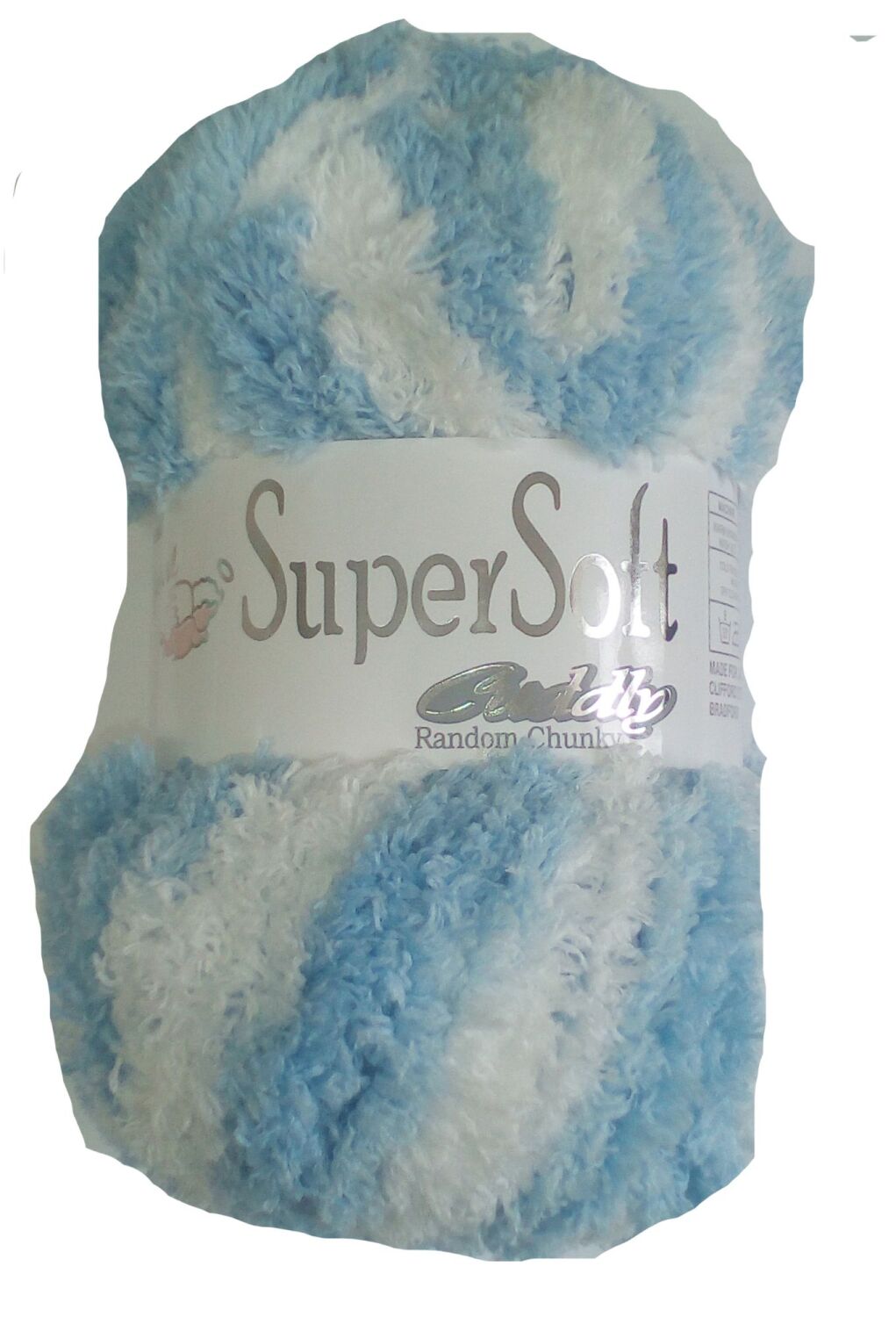 Supersoft Cuddly Chunky Yarn 100g Knitting Crochet Crafts Blue & White 6320