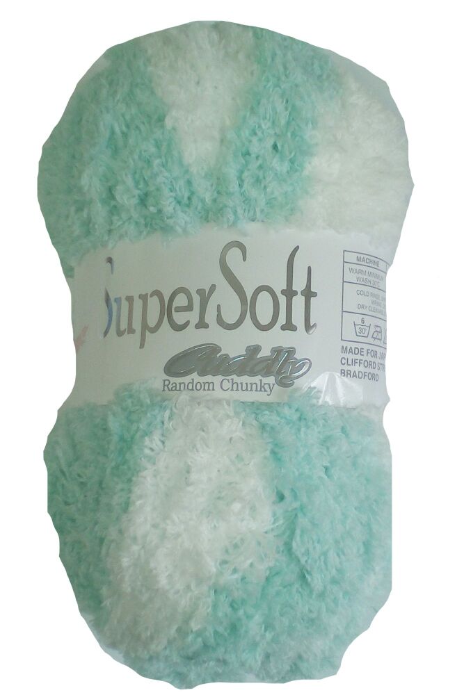 Supersoft Cuddly Chunky Yarn 100g Knitting Crochet Crafts Green & White 6323